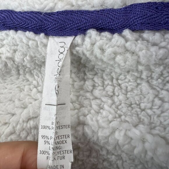 IDEOLOGY Jacket Womens Small Sherpa Lined Zip Up Hoodie in Purple - Picture 9 of 11